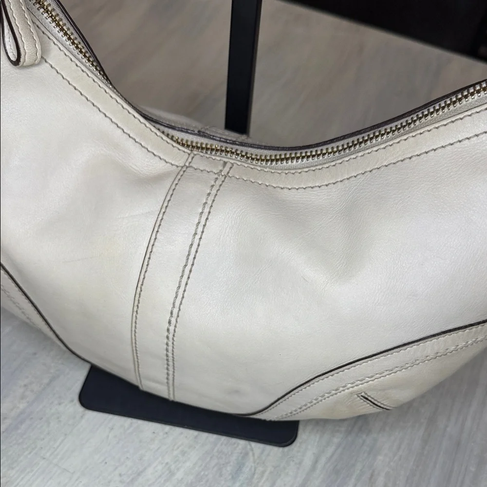 Vintage Coach Dylan SoHo Off-White Leather Braided Strap Hobo Bag